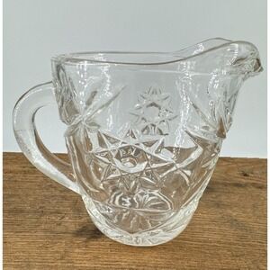 Creamer Anchor Hocking Prescut Star of David Starburst Glass Kitchen VTG 3.5" T